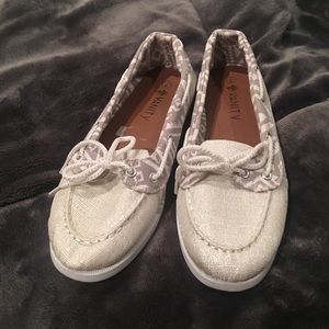 White and Gray Vanity Shoes